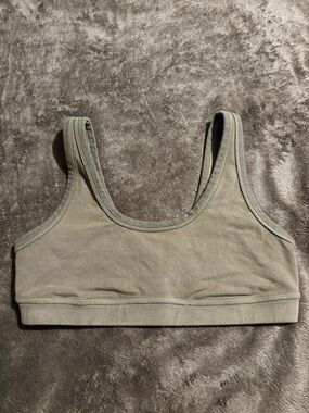 SKIMS Olive Scoop Neck Cotton Bralette